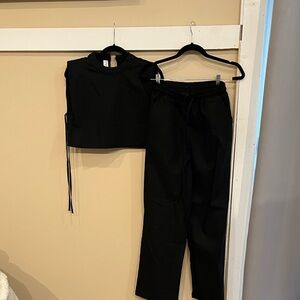 Commense Black Women's Pants & Crop Top Set